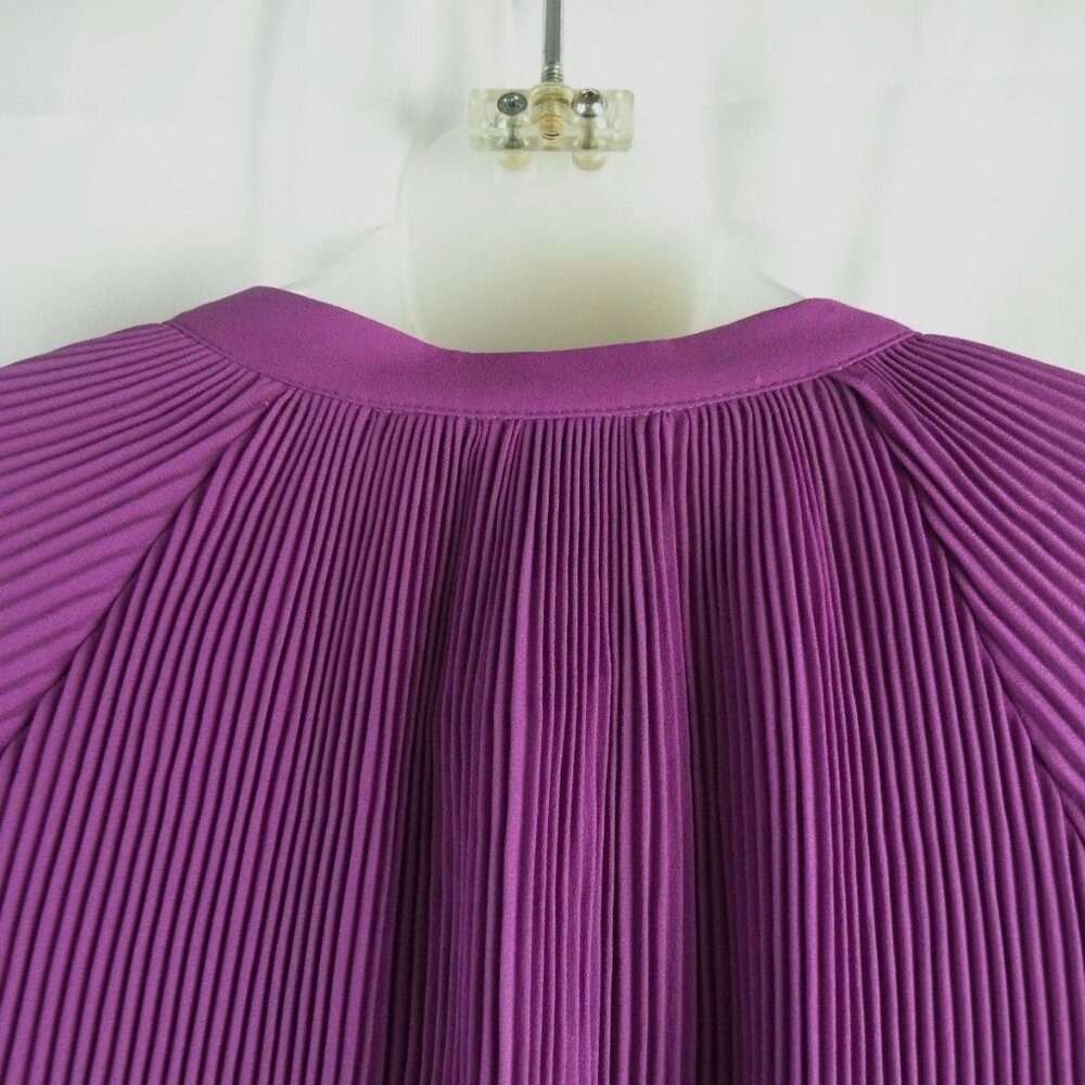 NWT LAUREN RALPH LAUREN Pleated Georgette Violet Blouse XL - Picture 5 of 6